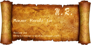 Mauer Renáta névjegykártya